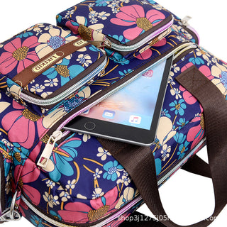 Ladies LargeCapacity Waterproof Tote Bag Flower