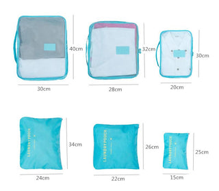 6Pcs/Set Travel Bag Men And women Packing Cubes Unisex Travel Storage Bags Kit