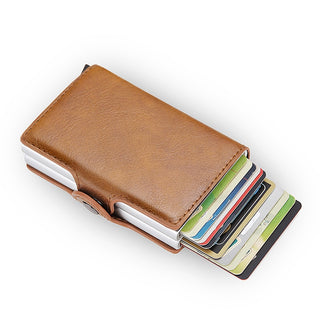 Credit Card Holder Wallet Leather Metal Aluminum