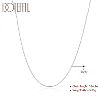 DOTEFFIL 925 Sterling Silver 10pcs/Lot 16/18/20/22/24/26/28/30 Inch 1.2mm Snake Chain Necklace For Woman Man Fashion Jewelry