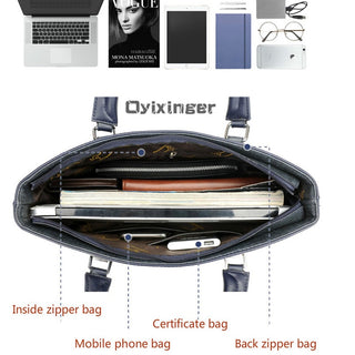 Classic Design Handbag For Man Business Briefcase Computer Bag Men&#39;s Office Bags Waterproof PVC Fabric Travel Work Shoulder Bag