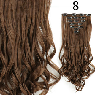 24Inchs 16 Clips in Hair Extensions Long Straight Hairstyle Synthetic Blonde Black Hairpieces Heat Resistant False Hair