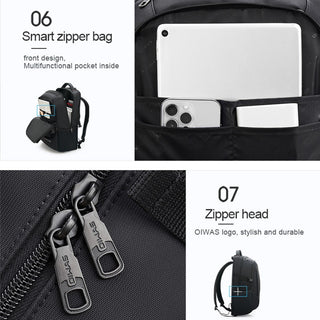 OIWAS Travel Multifunction Backpack Fashion Zipper Open Bag Men&#39;s Backpack Laptop High Quality Male Women Business Classic Bags