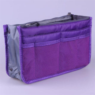 Nylon Cosmetic Bags For Women Tote Insert Double Zipper Makeup