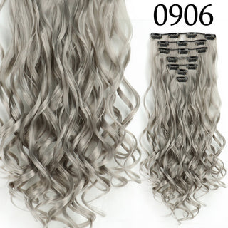 24Inchs 16 Clips in Hair Extensions Long Straight Hairstyle Synthetic Blonde Black Hairpieces Heat Resistant False Hair