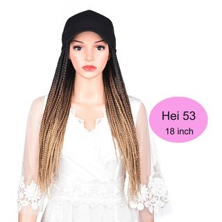 Box Braids Baseball Cap Wig 24inch Long Synthetic Braid Wigs Hat with Braiding Hair Extensions For Black Women Adjustable Size