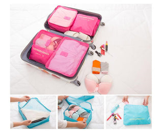 6Pcs/Set Travel Bag Men And women Packing Cubes Unisex Travel Storage Bags Kit