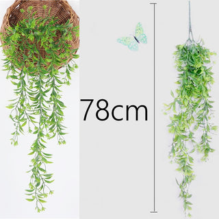 76cm Artificial Green Plants Hanging Ivy Leaves Radish Seaweed Grape Fake Flowers Vine Home Garden Wall Party Decoration