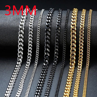 Fashion New Figaro Chain Necklace For Men Punk Silver Color Stainless Steel Long Necklace Men Hip Hop Jewelry Gift ALODIA STORE