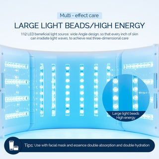 2 EN 1 plegable 7 colors LED Photon 30-60 ℃ Calefacció Threapy màscara facial i corporal Màquina de saló Ús domèstic Rejoveniment de la pell Acne Cura de la pell