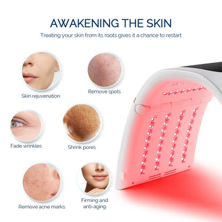 2 EN 1 plegable 7 colors LED Photon 30-60 ℃ Calefacció Threapy màscara facial i corporal Màquina de saló Ús domèstic Rejoveniment de la pell Acne Cura de la pell