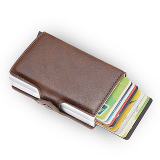 Credit Card Holder Wallet Leather Metal Aluminum