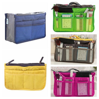 Nylon Cosmetic Bags For Women Tote Insert Double Zipper Makeup