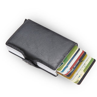 Credit Card Holder Wallet Leather Metal Aluminum