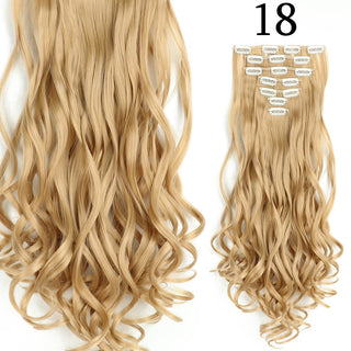 24Inchs 16 Clips in Hair Extensions Long Straight Hairstyle Synthetic Blonde Black Hairpieces Heat Resistant False Hair