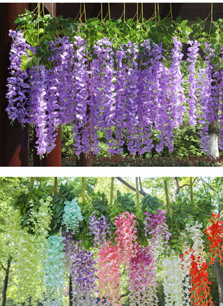 76cm Artificial Green Plants Hanging Ivy Leaves Radish Seaweed Grape Fake Flowers Vine Home Garden Wall Party Decoration