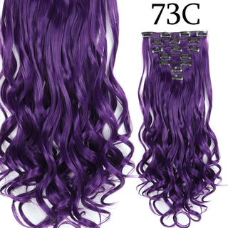 24Inchs 16 Clips in Hair Extensions Long Straight Hairstyle Synthetic Blonde Black Hairpieces Heat Resistant False Hair