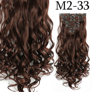 24Inchs 16 Clips in Hair Extensions Long Straight Hairstyle Synthetic Blonde Black Hairpieces Heat Resistant False Hair