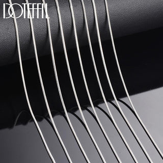 DOTEFFIL 925 Sterling Silver 10pcs/Lot 16/18/20/22/24/26/28/30 Inch 1.2mm Snake Chain Necklace For Woman Man Fashion Jewelry