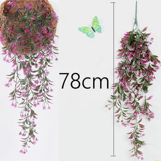 76cm Artificial Green Plants Hanging Ivy Leaves Radish Seaweed Grape Fake Flowers Vine Home Garden Wall Party Decoration