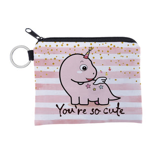 Cute dinosa printing waterproof Purse Card Key Pouch Small Zipper Coin Purse Card