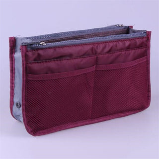 Nylon Cosmetic Bags For Women Tote Insert Double Zipper Makeup