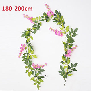 76cm Artificial Green Plants Hanging Ivy Leaves Radish Seaweed Grape Fake Flowers Vine Home Garden Wall Party Decoration