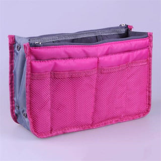 Nylon Cosmetic Bags For Women Tote Insert Double Zipper Makeup