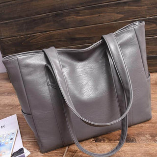 Big Bag 2022 fashion women pu leather handbag brief shoulder bag black