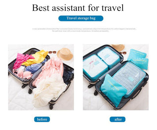 6Pcs/Set Travel Bag Men And women Packing Cubes Unisex Travel Storage Bags Kit