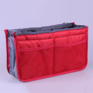 Nylon Cosmetic Bags For Women Tote Insert Double Zipper Makeup