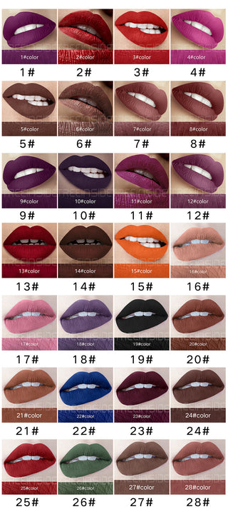 28 color matte liquid lipstick waterproof long lasting lip plumper makeup lipstick velvet gloss lip gloss cosmetics