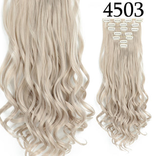 24Inchs 16 Clips in Hair Extensions Long Straight Hairstyle Synthetic Blonde Black Hairpieces Heat Resistant False Hair