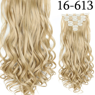 24Inchs 16 Clips in Hair Extensions Long Straight Hairstyle Synthetic Blonde Black Hairpieces Heat Resistant False Hair