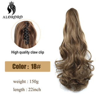 Synthetic 22inch Claw Clip Ponytail Hair Extension Wavy Ponytail Synthetic Ponytail Hair Clip For Women Pony Tail Hairpiece