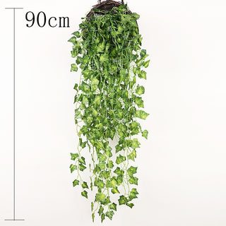 Planta de flor artificial de 50-105 cm, planta de flor artificial de vinya de salze, flor de ratán, per a la decoració de la paret del jardí de la llar