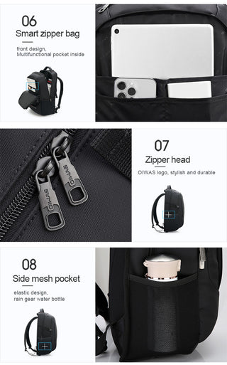 OIWAS Travel Multifunction Backpack Fashion Zipper Open Bag Men&#39;s Backpack Laptop High Quality Male Women Business Classic Bags