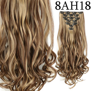 24Inchs 16 Clips in Hair Extensions Long Straight Hairstyle Synthetic Blonde Black Hairpieces Heat Resistant False Hair