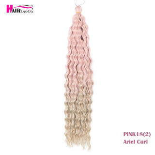 Ariel Curl Extensió de cabell per trenar d'ona profunda, cabell afro africà sintètic natural, torsió d'aigua, trenes de ganxet, cabell Expo City