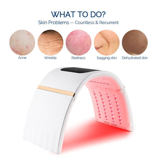 2 EN 1 plegable 7 colors LED Photon 30-60 ℃ Calefacció Threapy màscara facial i corporal Màquina de saló Ús domèstic Rejoveniment de la pell Acne Cura de la pell