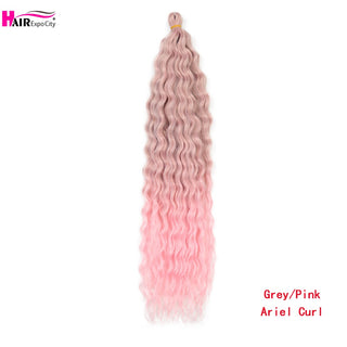 Ariel Curl Extensió de cabell per trenar d'ona profunda, cabell afro africà sintètic natural, torsió d'aigua, trenes de ganxet, cabell Expo City