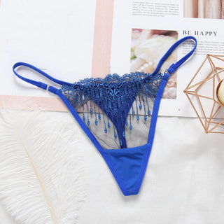 Women Thongs and G Strings Mini Thong Underwear Lace Panties Transparent Lingerie Briefs Women Sexy Adjustable Mujer