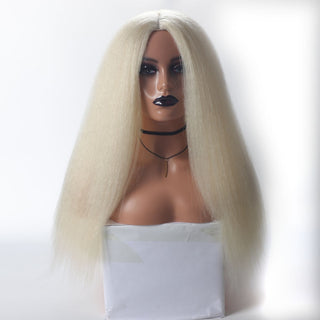 Long Kinky Straight Synthetic Wigs for Black Women Black Brown Blonde Ginger Red White Hair Afro Wigs Synthetic STW Hair Wigs