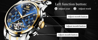 OLEVS Original Watch For Men Automatic Mechanical Watch Top Brand Luxury Tourbillon Wristwatch Classic Male Black Watches  6607 ALODIA STORE